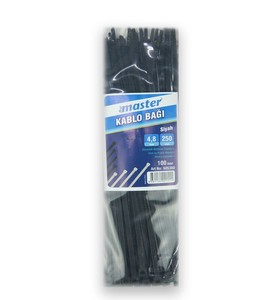 Master Kablo Bağı Plastik Cırt Kelepçe Siyah 4.8x250 mm(100\'lü)