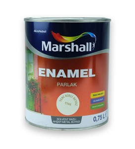 Marshall Enamel Parlak Ahşap Metal Boyası Kirli Beyaz 0,75 L #1