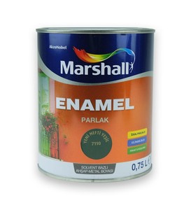 Marshall Enamel Parlak Ahşap Metal Boyası Nefti Yeşil 0,75 L #1